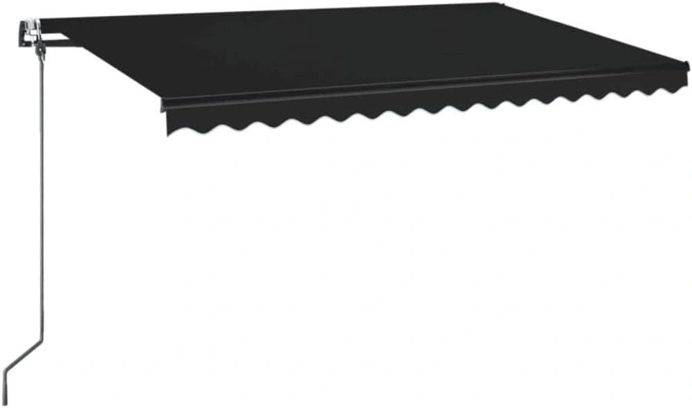 Luifel, 400 x 350 cm, antraciet, elektrisch intrekbaar met afstandsbediening, aluminium frame, uv-bestendig polyester, voor terras, balkon, tuin