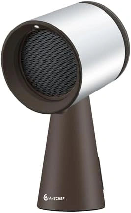 AMZCHEF Draagbare afzuigkap met 3 snelheden, geluidsarm, 120 m³/h zuigvermogen, keukenventilator voor binnengrill, warmkookpan, bruin