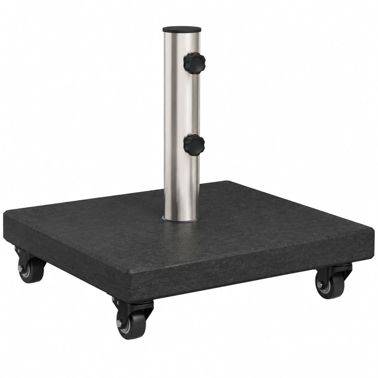 Robuster Granit-Sonnenschirmständer Schwarz 45 cm für Garten & Terrasse