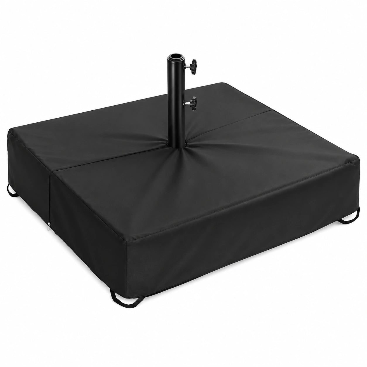 Wasserdichte 210D Oxford Abdeckung für quadratische Sonnenschirmständer, windfest mit elastischem Saum, Schwarz