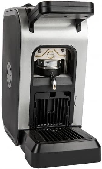 Generico Koffiemachine voor koffiepads ESE 44 mm filter papier spinel Ciao grijs metaal zilver + pad proeverij set inclusief Il Caffè del Emporio