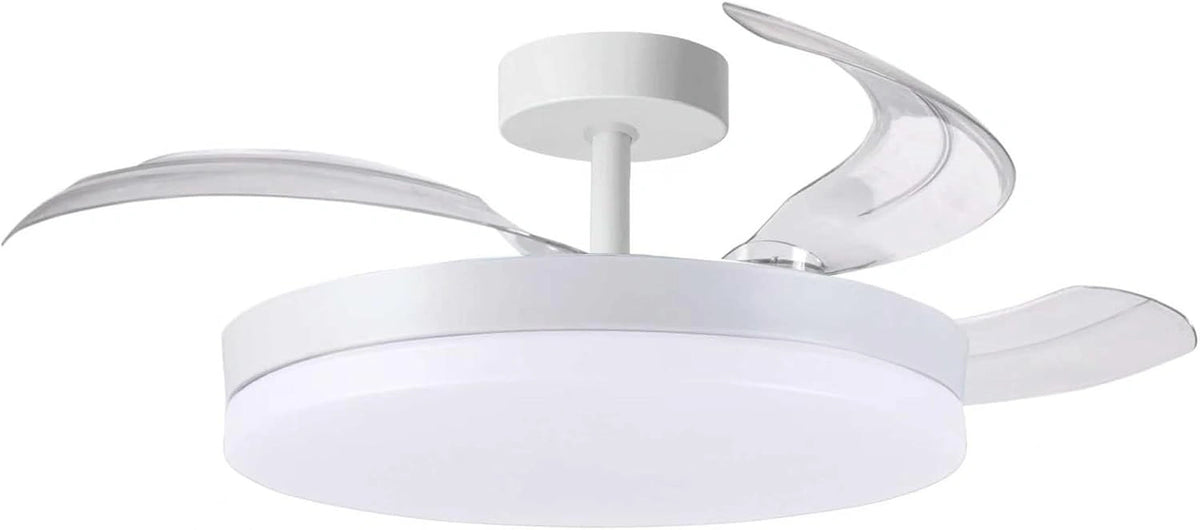 BEL AIR HOME Plafondventilator ARES met DC-Motor, LED 36 W en Afstandsbediening, 3 Inklapbare Vleugels voor Slaapkamer en Eetkamer, wit