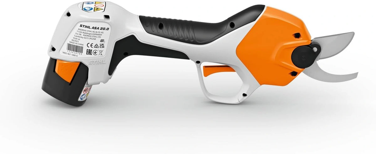 STIHL ASA 20 Kit met oplader AL 1 en AS 2 accu, Professionele draadloze schaar, Progressief snijden, instelling van de mesopening, OLED-scherm, zilver