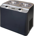 Unold 48835 IJsmachine Doppio, Zwart, 250 watt, met compressor, zelfkoelende ijsmachine, yoghurtijsmaker met 2,4 liter ijsinhoud