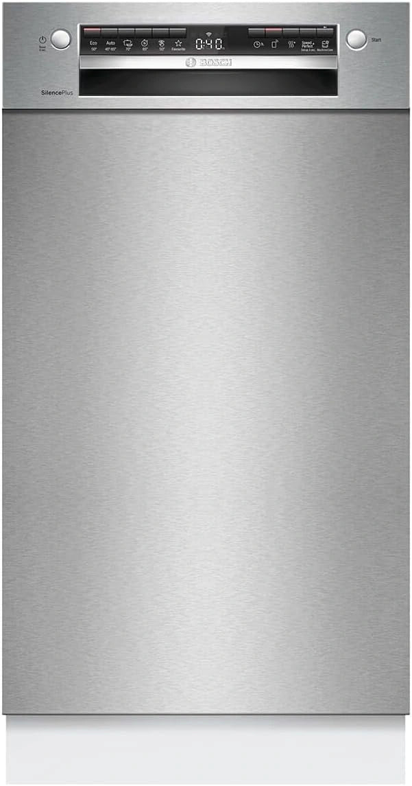 Bosch Serie 4 SPU4HMS10E, Slimme onderbouw-vaatwasser 45 cm, besteklade, extra drogen, SpeedPerfect Plus, hygiënische reiniging, programmeermassief