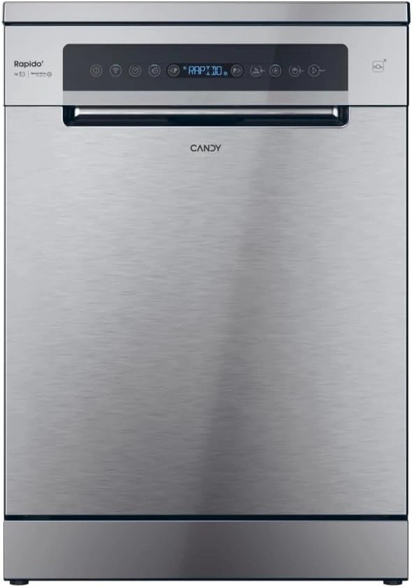 Candy Rapido' vrijstaande vaatwasser 60 cm, 16 couverts, 10 programma's, uitgestelde startfunctie tot 24 uur, Wash&Dry 35', inverter-motor