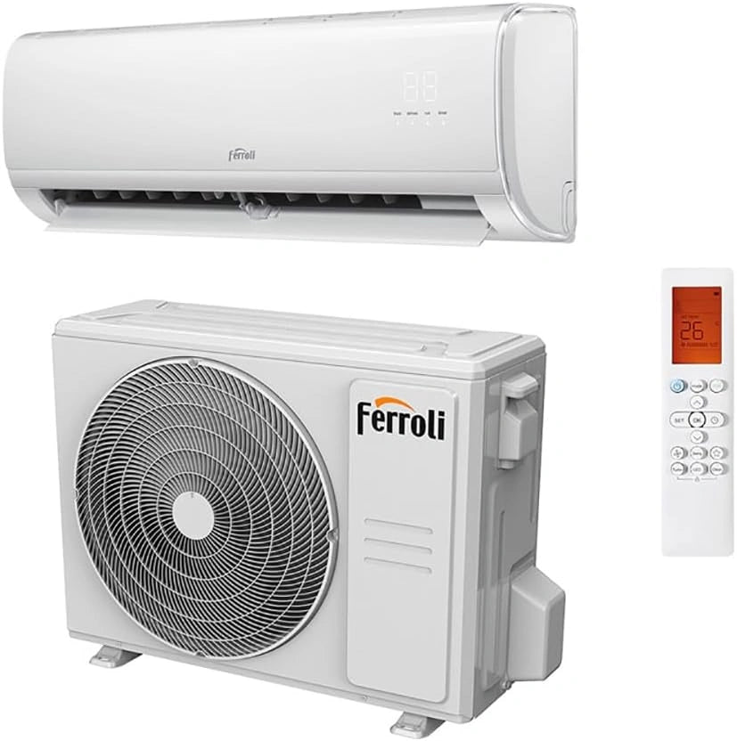 Ferroli Monosplit Giada S Inverter 12000 BTU R32 Wi-Fi Energieklasse A++, zilver