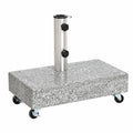 Granit Sonnenschirmständer mit Rollen, Halbrund 25 kg, 45x25x8,3 cm, Grau