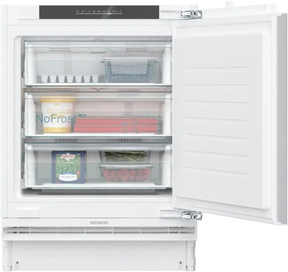 Siemens GU21NADE0 iQ500 Slimme inbouw-vrieskast, plat scharnier met zachte sluiting, 82 x 59,8 cm, 85 l vriezen, noFrost, nooit meer ontdooien