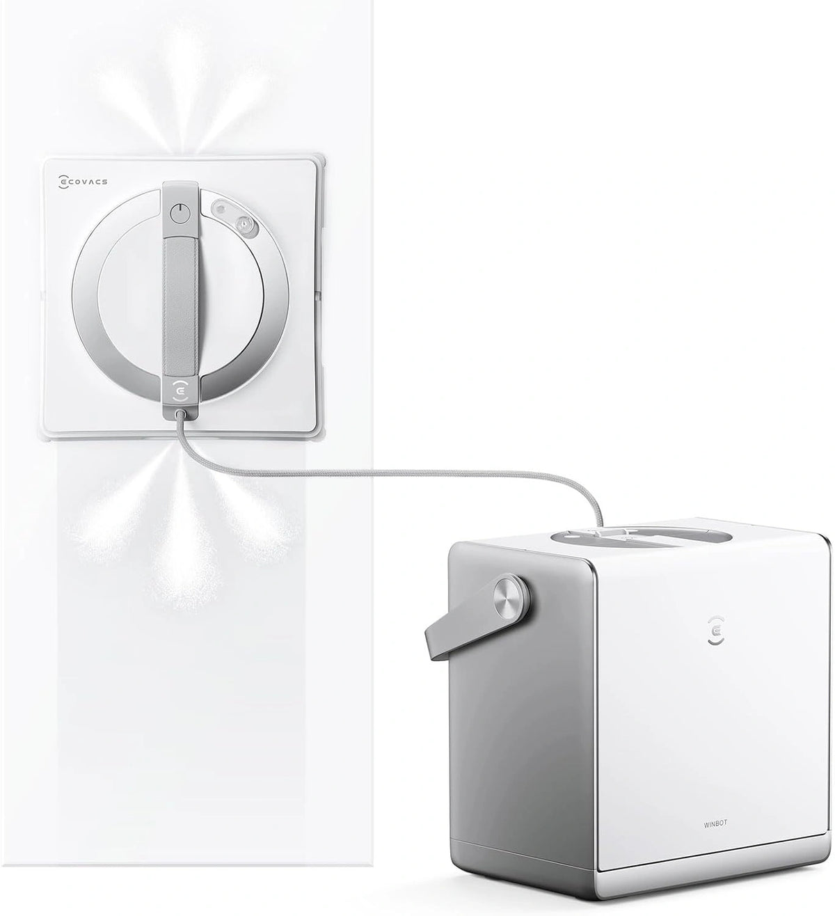 ECOVACS WINBOT W2S OMNI-ruitenreinigingsrobot met multifunctioneel station, slimme reiniging van rand tot rand met TruEdge™, opladen bij gebruik