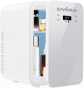 Enventor Mini-koelkast, draagbaar, 10 liter, wit, met koel- en warmtefuncties, 12V/220V, LCD-scherm, voor kamer, auto en thuis