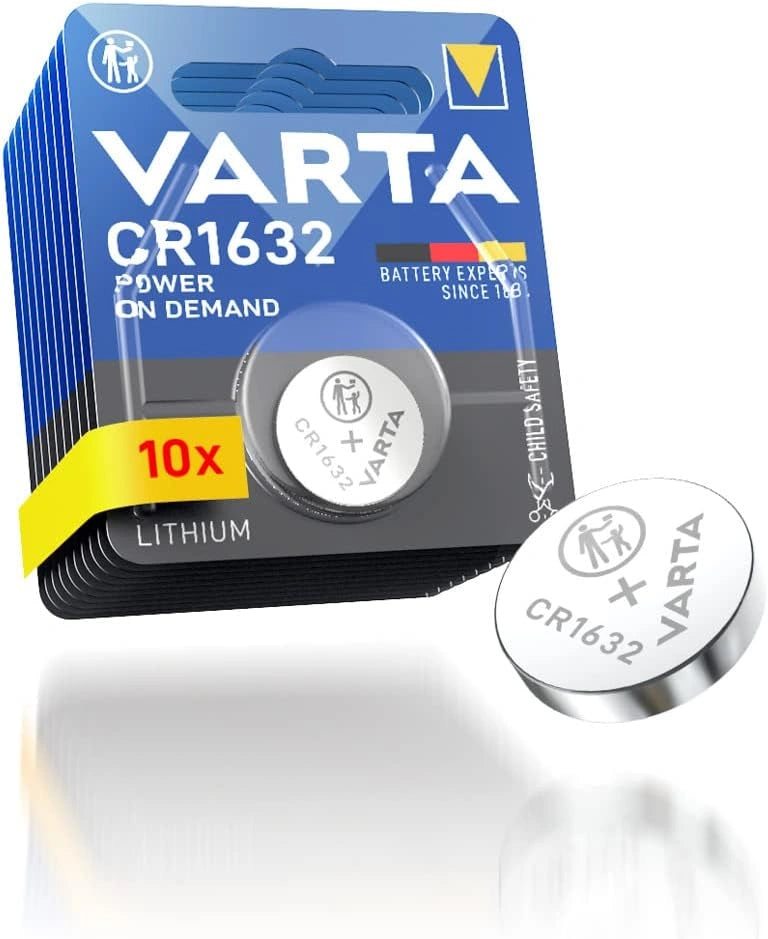 VARTA Knoopcelbatterijen CR1632, 10 stuks, Power on Demand, Lithium, 3 V, zilver