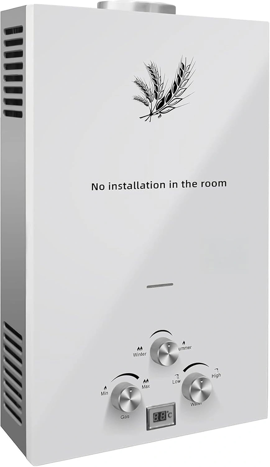 18 l, 36 kW, gasboiler, LPG-boiler, doorstroomboiler, warmwaterboiler, boiler, tankloze instant boiler voor thuis, campers, cabines, schuren (18 l