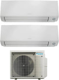 Daikin FTXM25A+FTXM35A+2MXM40A Perfera All Season Dual Split Airconditioning, 9000 + 12000 BTU, warmtepomp, energieklasse A++/A++, zilver