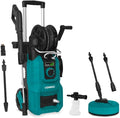 VONROC Hogedrukreiniger V24-3, 2400W, 180 bar, drukregelaar, Incl. terrasreiniger, schuimsproeier en accessoires, zwart