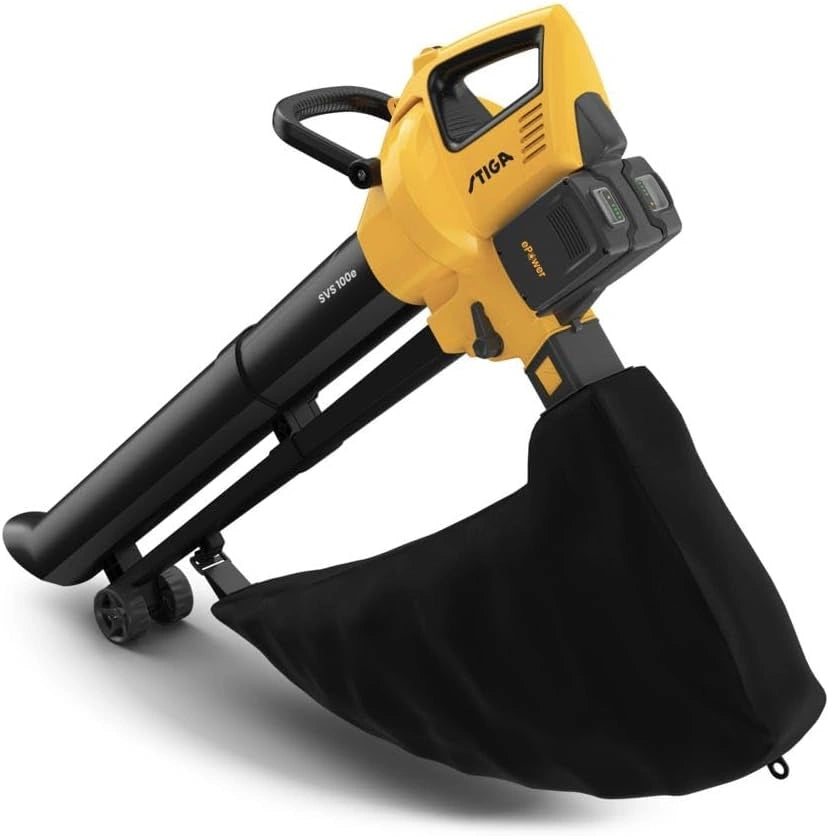 Stiga SVS 100e 3-in-1 bladblazer, hakselapparaat, met 2 x 20 V Ah, accu en oplader, zwart