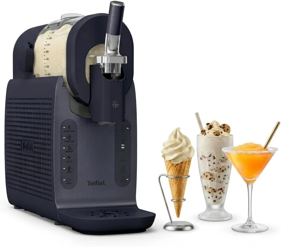 Tefal Freezi Instant IJs- & Slushmachine, incl. 2 ijsreservoirs, 5 automatische programma's, automatisch reinigingsprogramma, XL-vriescilinder