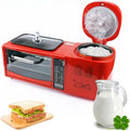4-in-1 Ontbijtstation, Ontbijtmachine, 8 Liter 2-laags Oven Plus 1 Liter Elektrische Stoomboot Plus Elektrische Koekenpan
