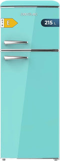 Cecotec Bolero CoolMarket 2D Origin 215 groen E koelkast, 2 deuren, retrokoelkast, 215 l, hoogte 148,2 cm en 55,2 cm breed, led