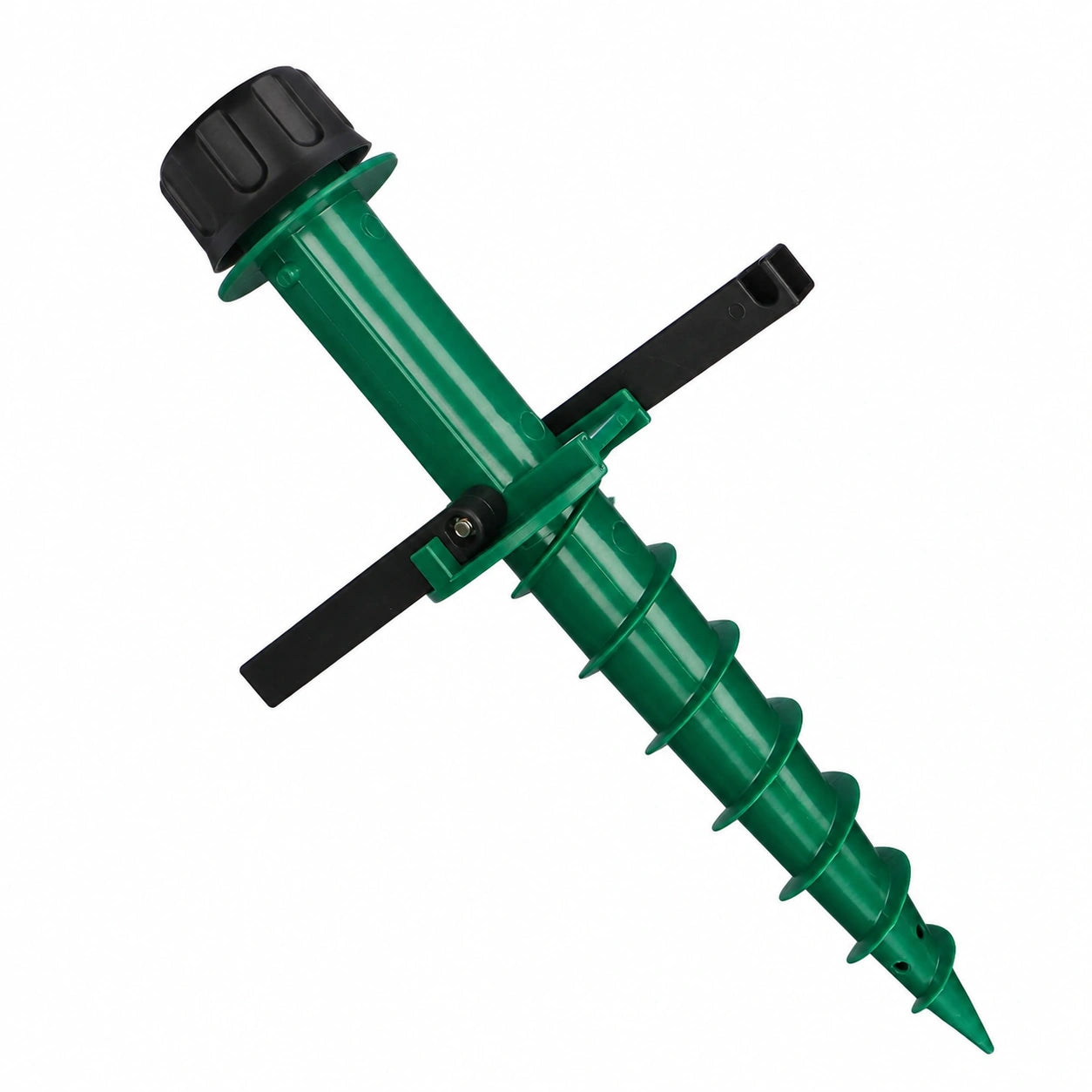 com-four® Drehbarer Sonnenschirmhalter aus Kunststoff für den Garten, leicht und stabil (grün)