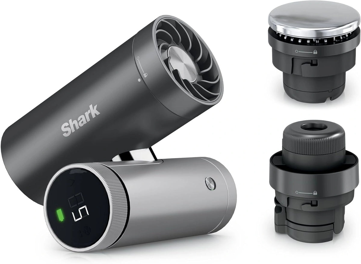 Shark ChillPIll 3-in-1 high-speed ventilator, ultrafijne nevel en InstaChill-systeem, inclusief 3 koelhulpstukken, reisvriendelijk ontwerp