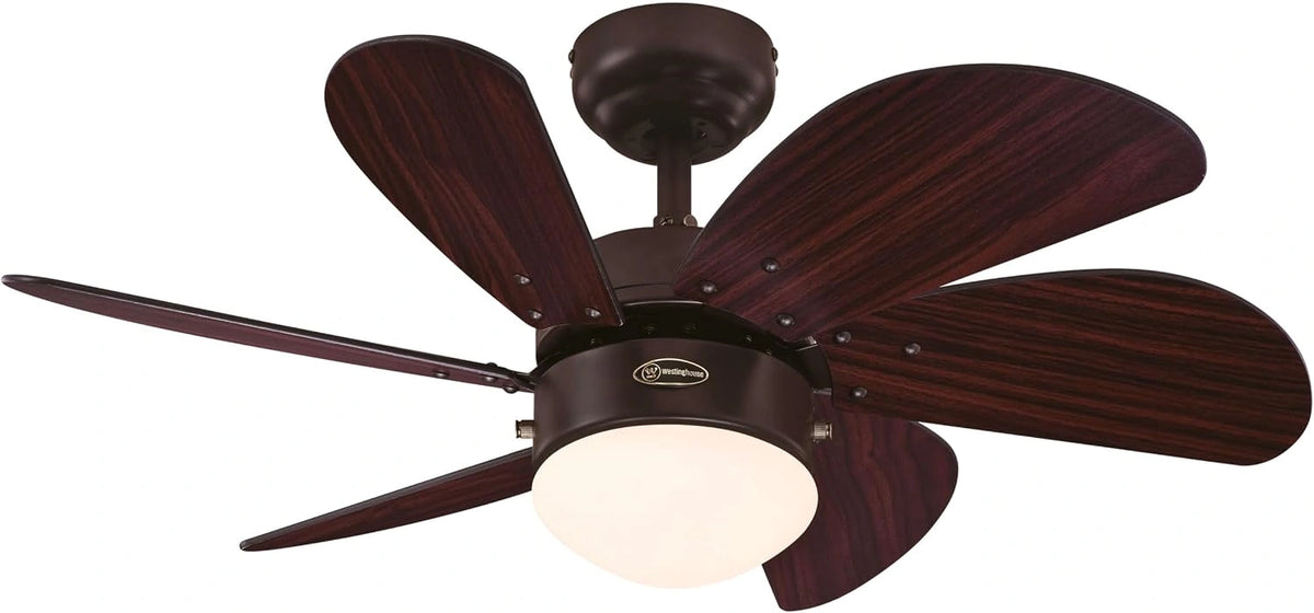 Westinghouse Lighting Turbo Swirl Plafondventilator met licht, [model/kleur]: Espresso. wengévleugel 76 cm, wit