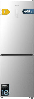 Cecotec Koelkast combi 409 L volledig vorstvrij Bolero CoolMarket Combi 409 Inox E. Hoogte 185 cm, Max Inside met VIP Tech, Inverter-compressor Plus