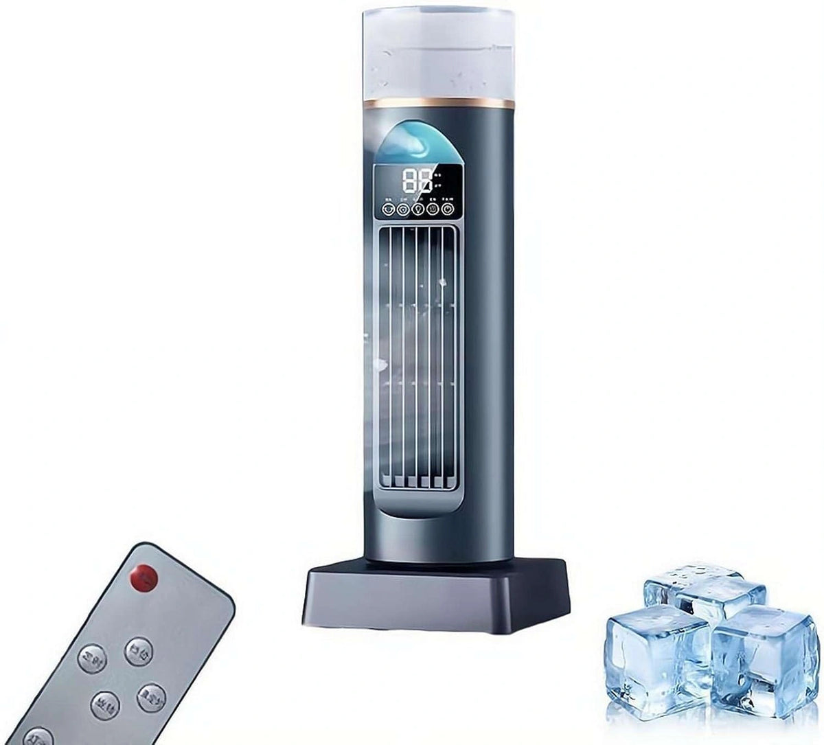 Stille torenventilator, desktop-koelventilator, draagbare airconditionerventilator, stille oscillerende bladloze koeler met afstandsbediening en timer