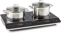 Klarstein VariCook Slim dubbele inductiekookplaat, inductiekookplaat, 3500 W, 10 vermogens- en temperatuurniveaus, timer