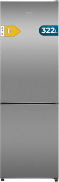 Cecotec Bolero CoolMarket Combi 322 Combi-koelkast, 2 deuren, roestvrij staal E. 322 l, hoogte 185 en breedte 60 cm, laag stroomverbruik