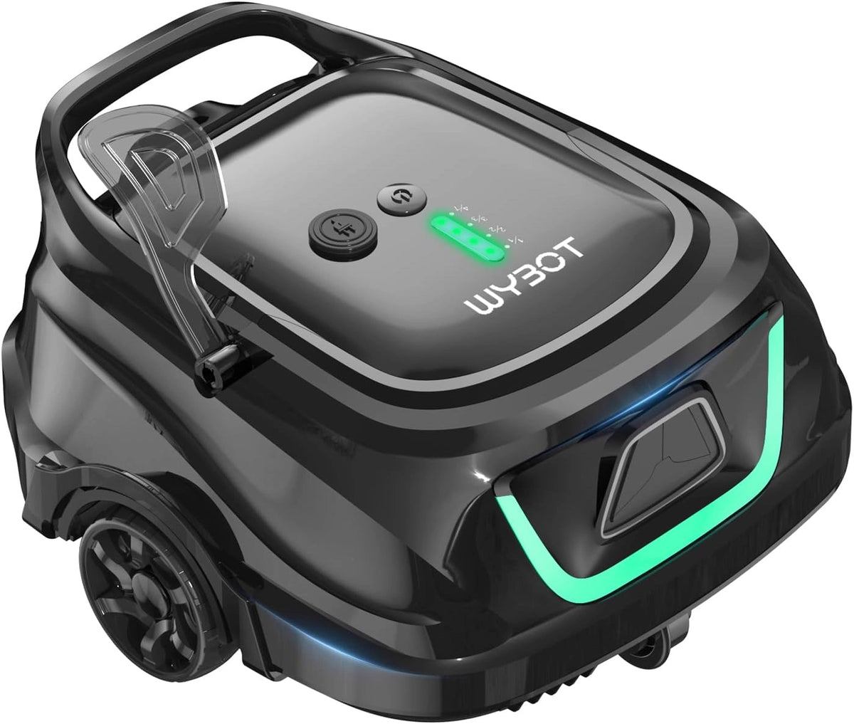 WYBOT A1 Draadloze zwembadrobot voor opbouwzwembad, automatische stofzuiger, zwembadrobot accu met 120 minuten looptijd, dubbel filter, led