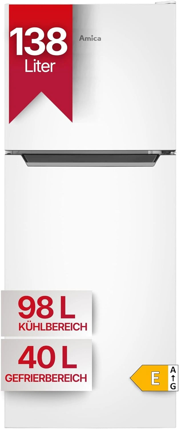 Amica DT 372 150 W koel-/vriescombinatie, 128 cm hoog, wit, energie-efficiëntieklasse E