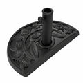 Halbrunder Sonnenschirmständer aus Harz, wetterfest, für 38/48 mm Schirmstangen, 9 kg, Schwarz