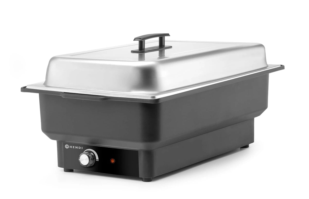 HENDI Chafing dish elektrisch Tellano, temperatuurbereik: tot 85°C, voedselverwarmer, buffetverwarmer, warmhoudcontainer, 9 liter, 230V/900W
