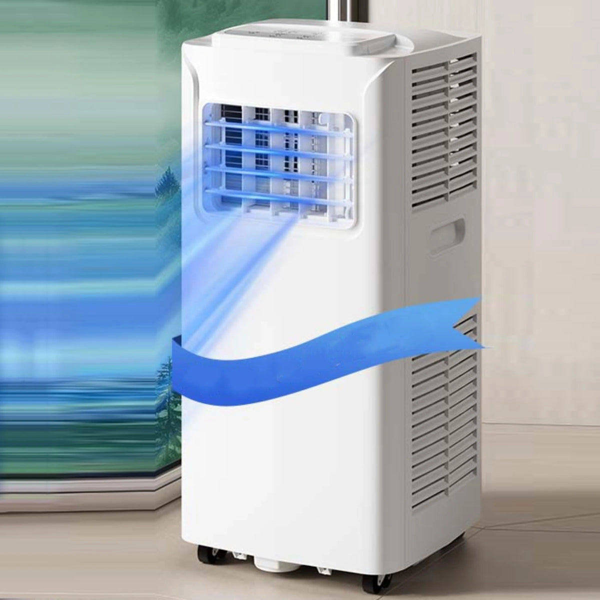 Draagbare airconditioner 9000 BTU met verwarming, 5-in-1 koeling, luchtontvochtiger, ventilator, slaapmodus, afstandsbediening