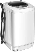 FANTASK Volautomatische wasmachine, 3,5 kg, miniwasmachine met centrifuge, 6 programma's, 240 W bovenlader, volautomatische wasmachine met pomp