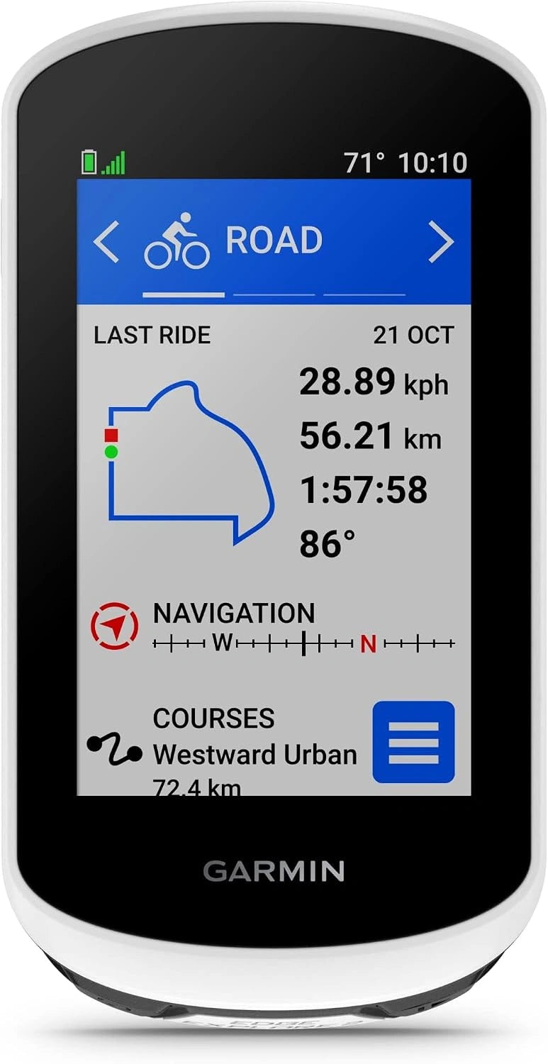 Garmin Edge Explore 2, 3-inch fietscomputer, met intuïtieve GPS, VO2-functies, persoonlijke gegevens, uniseks voor volwassenen, wit