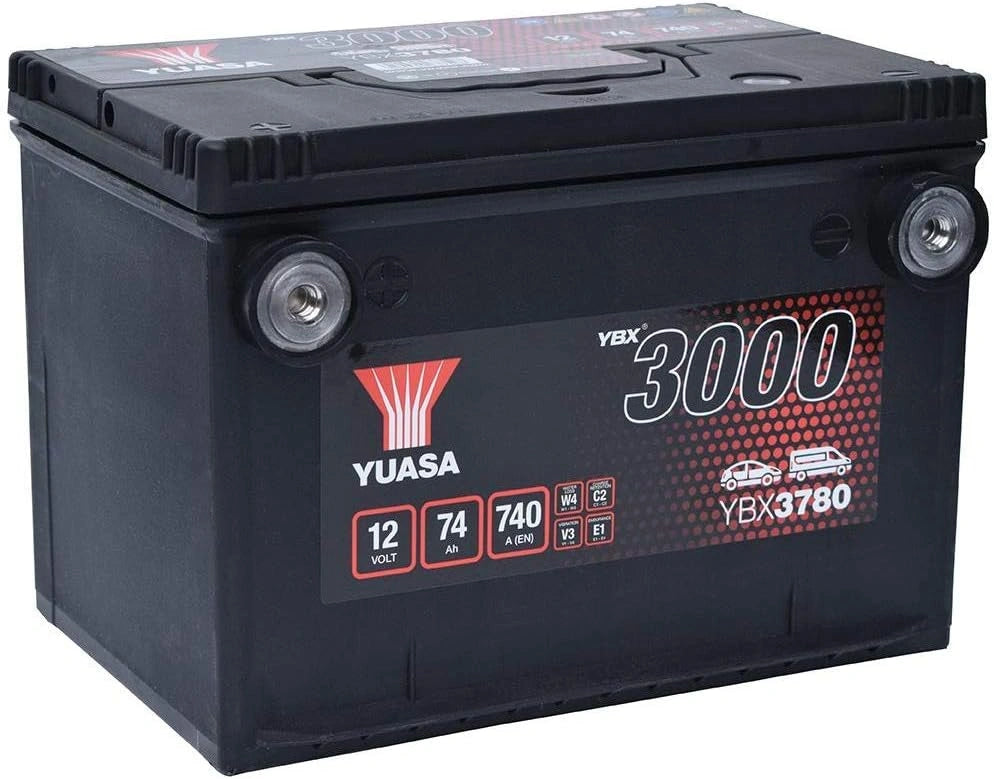 YBX3780 Yuasa SMF Autobatterij 12V 74Ah, zwart