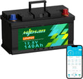 Mjbsan 12V 140AH H190 Onderstoel LiFePO4 Bluetooth lithiumbatterij, 1792 Wh energie lithiumbatterij met 150A BMS