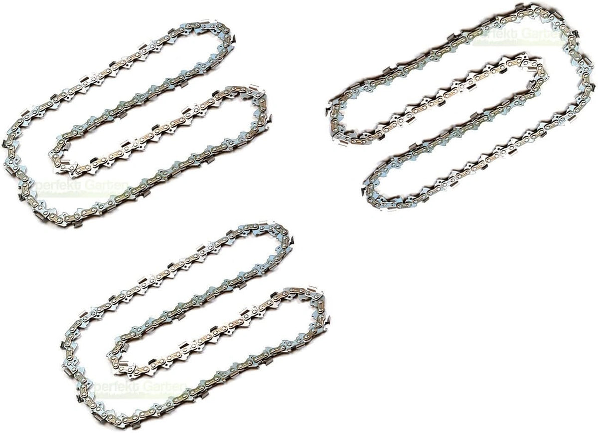 3 x zaagketting 20 cm 1,1 mm 3/8 inch 33 compatibel met TopCraft TCTAH 18 Li hoogsnoeischaar kettingzaag, wit