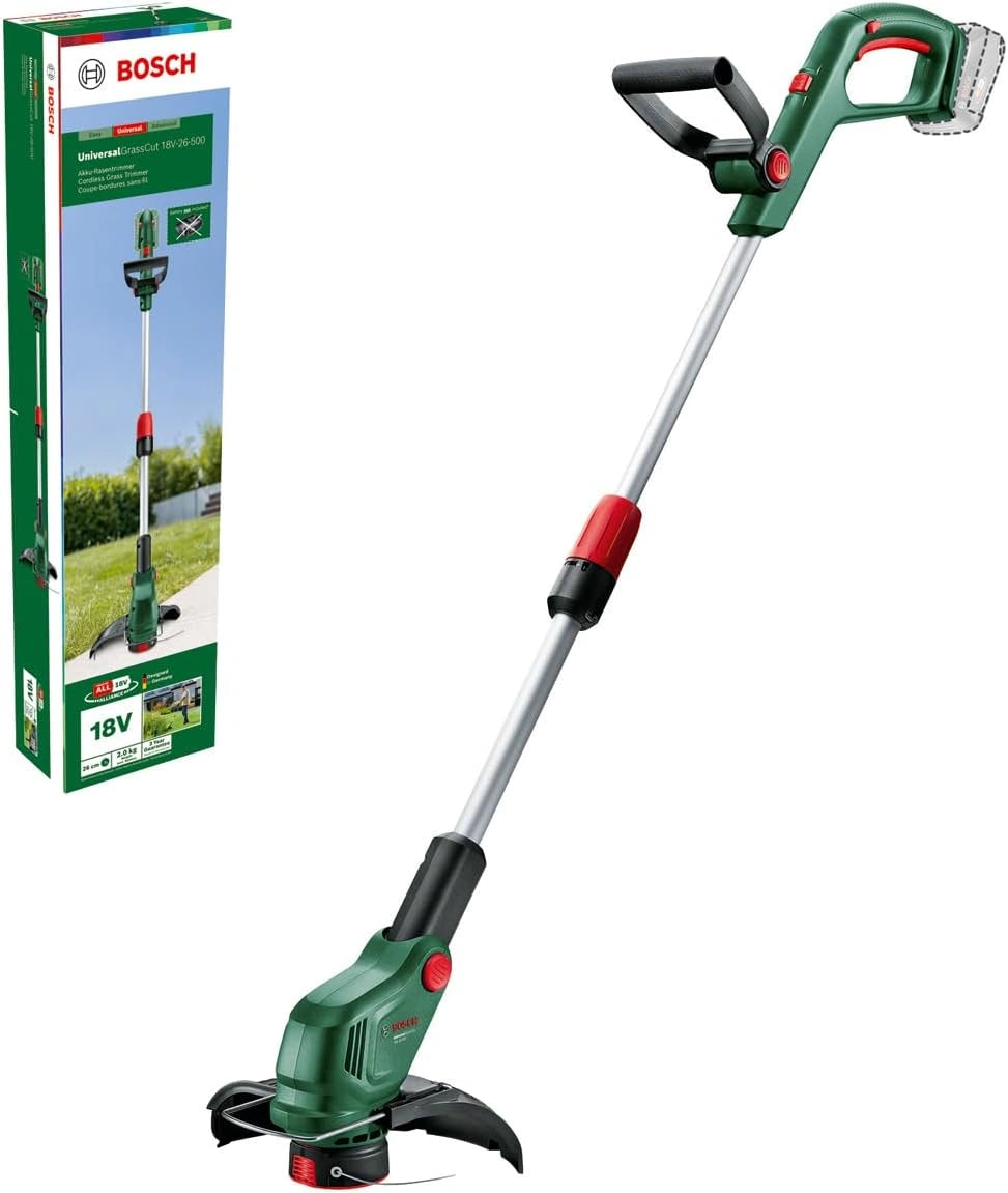 Bosch accutrimmer UniversalGrassCut 18V-26-500 (voor het maaien van gras en trimmen van kanten; oplaadduur: 65 minuten; snijdiameter: 26 cm; 18 Volt