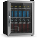 KLARSTEIN Beersafe, minibar, minikoelkast, drankenkoelkast, stil, 42 dB, roestvrij staal, flessenkoelkast met glazen deur