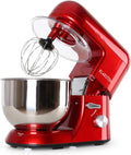 Klarstein Bella Rossa keukenmachine-mixer (1800 watt, 5,2 liter mengkom, 6 versnellingen) rood