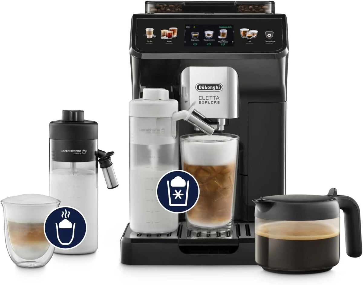 De'Longhi Eletta Explore ECAM452.67.G, Volautomatische Espressomachine met Cold Brew, LatteCrema Melkreservoir