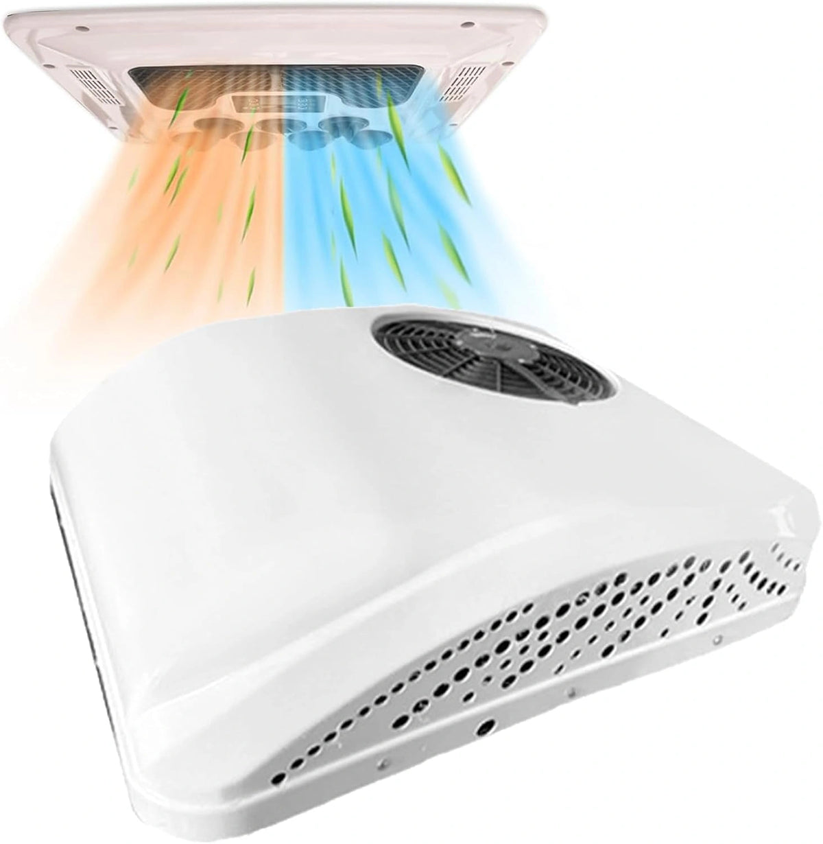 Camper airconditioning unit bestelwagen airconditioning dakverwarming combo, 12V/24V/48V/220V/115V stille dakairco unit met verwarming en koeling