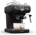 Klarstein Espresso zeefdragermachine met melkopschuimer, 1,2 liter retro mini-espressomachine met zeefdrager, 950 W koffiemachine klein