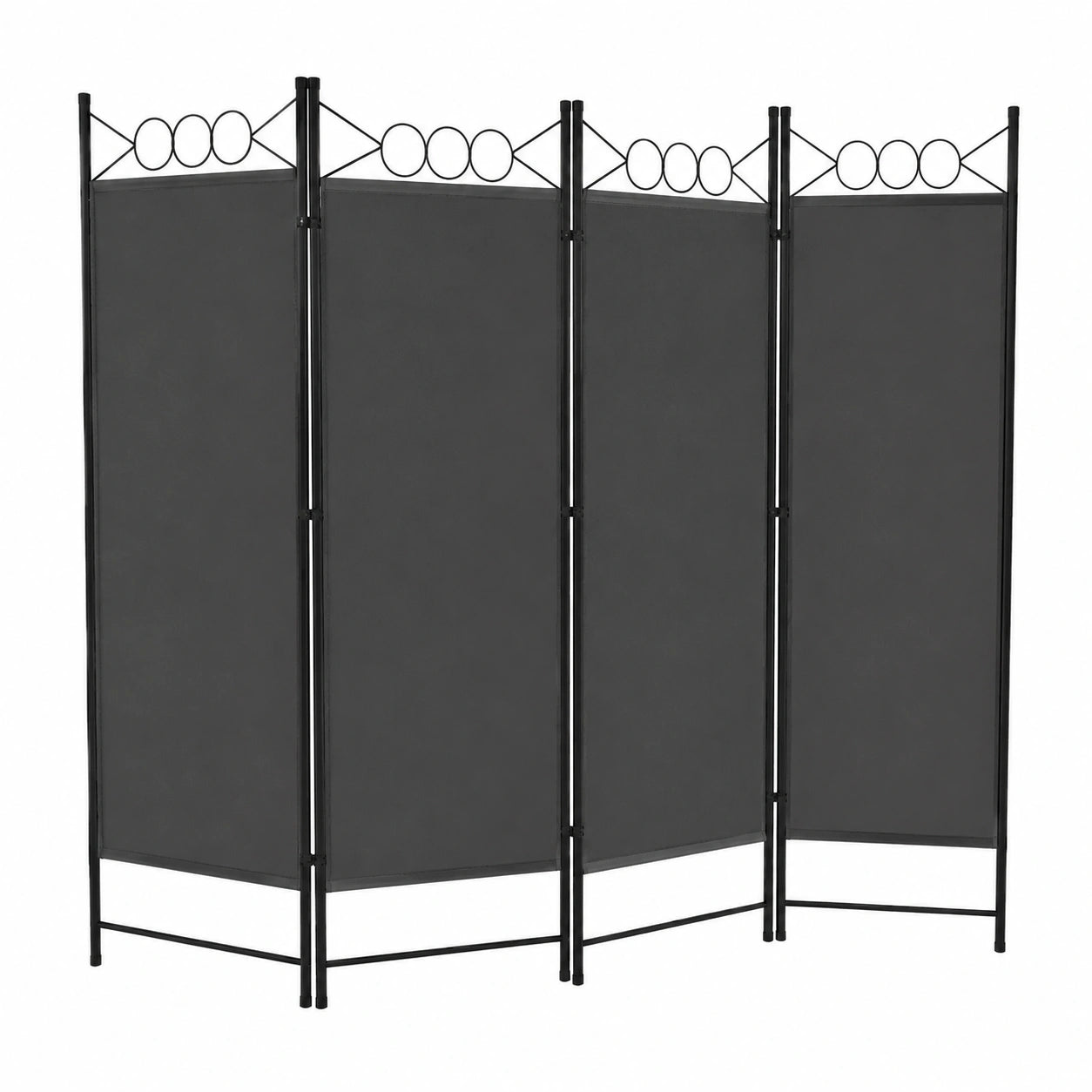 WOLTU 4-Panel Raumteiler, 223x172 cm, Faltbarer Sichtschutz für Innen und Außen, Dunkelgrau