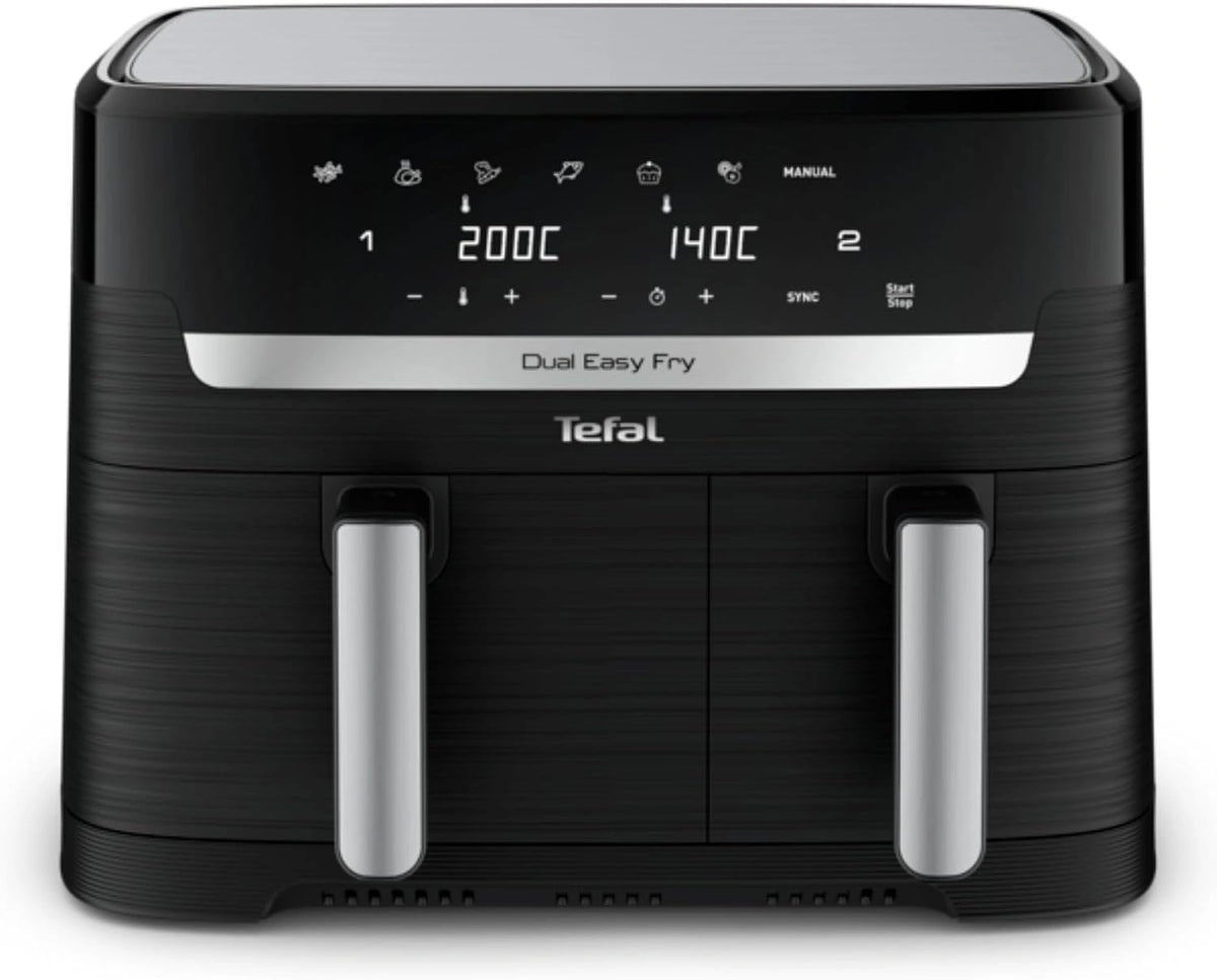 Tefal Dual Easy Fry Heteluchtfriteuse, 2700W, 7 Programma's, zwart EY9018