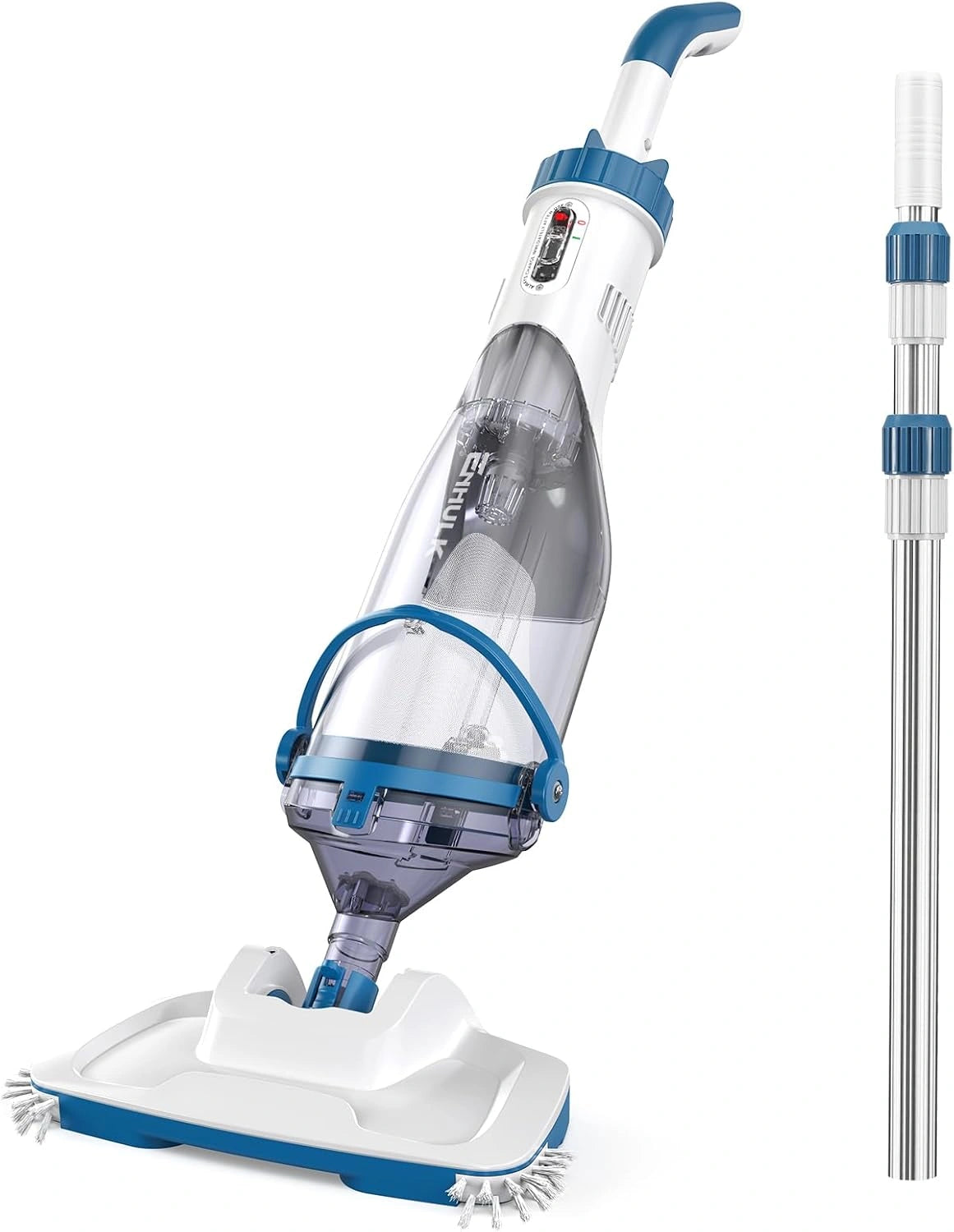 Enhulk Zwembadstofzuiger, accu, 2025, verbeterde 34 cm brede kop, gebruiksduur tot 60 minuten, zwembadreiniger met 3 filters en telescopische stang