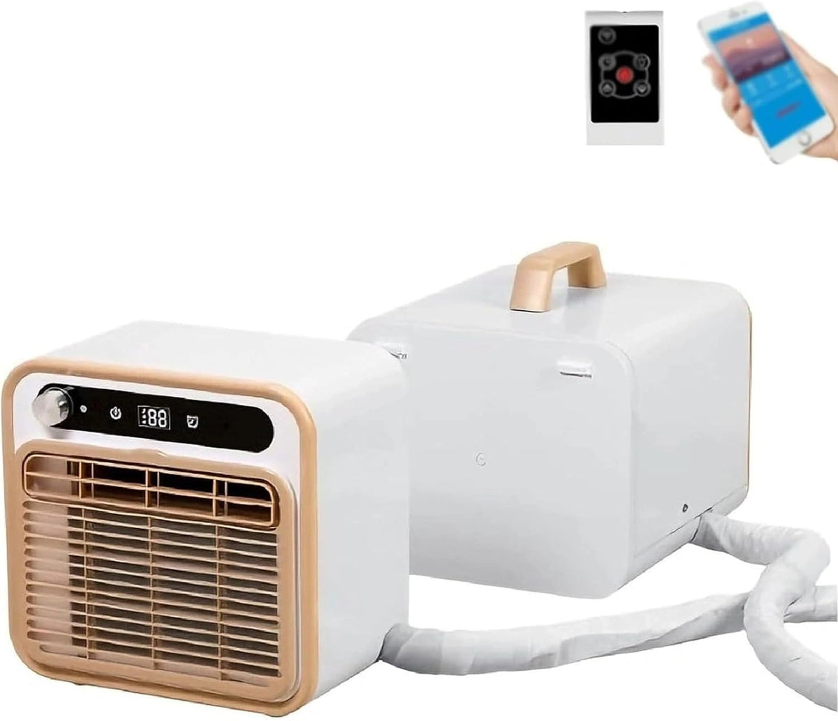 Slimme split-airco voor de camping met touch-bediening 2mConnectingPipe, wit